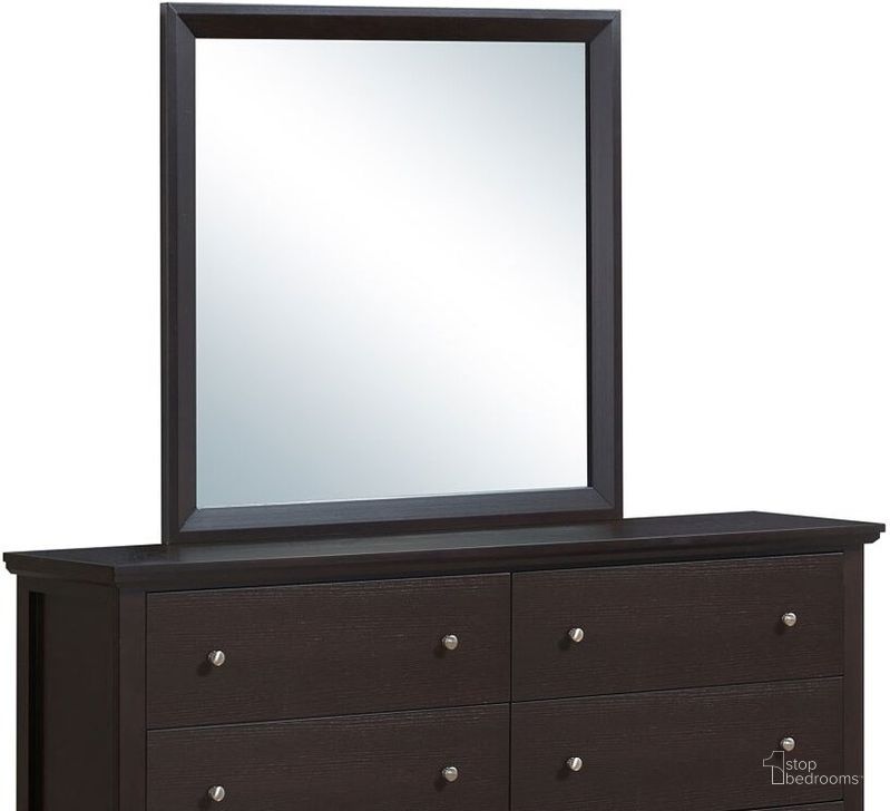 The appearance of Parker Mirror designed by Glory in the transitional interior design. This dark cappuccino piece of furniture  was selected by 1StopBedrooms from Parker Collection to add a touch of cosiness and style into your home. Sku: G1300-M-Mirror. Material: Wood. Product Type: Dresser Mirror.