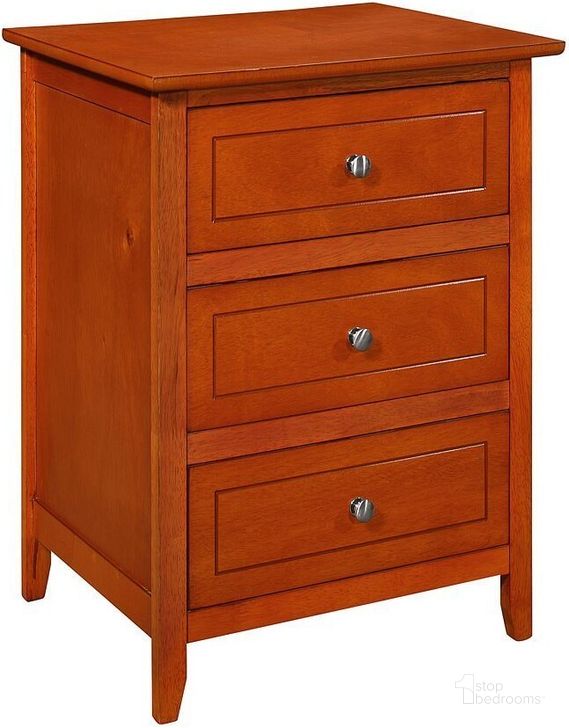 The appearance of G1314 Drawer Nightstand (Oak) designed by Glory in the transitional interior design. This oak piece of furniture  was selected by 1StopBedrooms from G13 Collection to add a touch of cosiness and style into your home. Sku: G1314-N-60-3 Drawer Nightstand. Material: Wood. Product Type: Nightstand.
