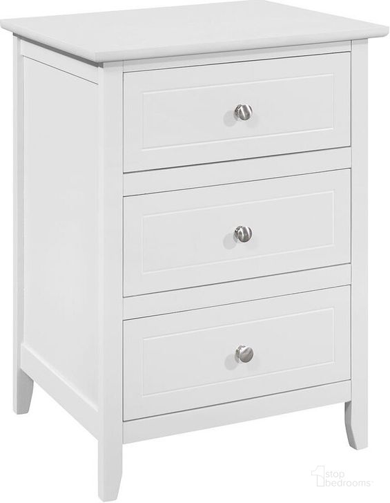 The appearance of G1317 Drawer Nightstand (White) designed by Glory in the transitional interior design. This white piece of furniture  was selected by 1StopBedrooms from G13 Collection to add a touch of cosiness and style into your home. Sku: G1317-N-90-3 Drawer Nightstand. Material: Wood. Product Type: Nightstand.