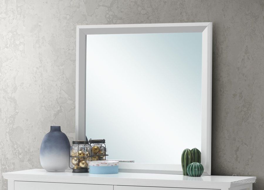 The appearance of Glory Furniture Primo Mirror, White designed by Glory in the modern / contemporary interior design. This white piece of furniture  was selected by 1StopBedrooms from Primo Collection to add a touch of cosiness and style into your home. Sku: G1339-M-Mirror. Material: Wood. Product Type: Dresser Mirror. Image1