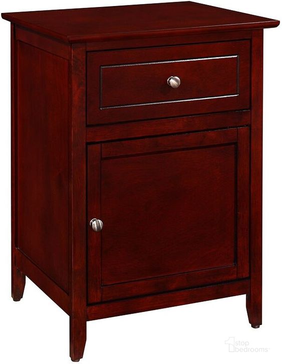 The appearance of G1410 Drawer and Door Nightstand (Cherry) designed by Glory in the transitional interior design. This cherry piece of furniture  was selected by 1StopBedrooms from G14 Collection to add a touch of cosiness and style into your home. Sku: G1410-N-00-1 Drawer /1 Door Nightstand. Material: Wood. Product Type: Nightstand.