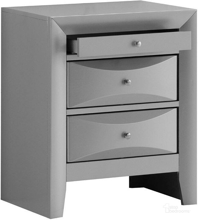 The appearance of G1503 Nightstand designed by Glory in the transitional interior design. This silver gray piece of furniture  was selected by 1StopBedrooms from G15 Collection to add a touch of cosiness and style into your home. Sku: G1503-N-Nightstand. Material: Wood. Product Type: Nightstand.
