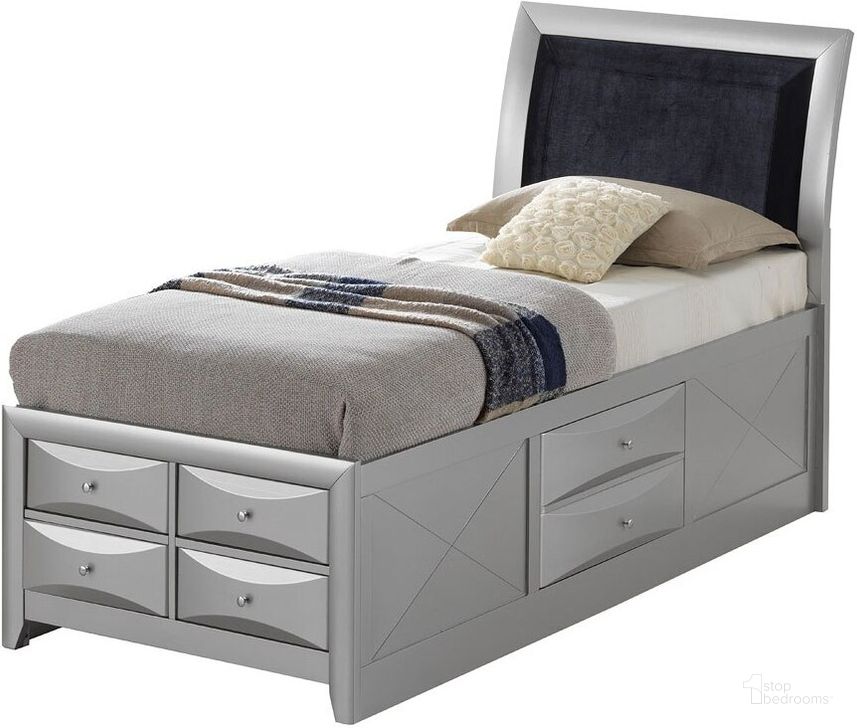 The appearance of G1503I Storage Bed (Twin) designed by Glory in the transitional interior design. This gray piece of furniture  was selected by 1StopBedrooms from G15 Collection to add a touch of cosiness and style into your home. Sku: G1503I-TSB4-Twin STGE Bed HDBD;G1503I-TSB4-Twin STGE Bed FTBD;G1503I-TSB4-Twin STGE Bed Rails;G1503I-TSB4-Twin STGE Bed Drawers for Rails;G1503I-TSB4-Twin STGE Bed Drawers for FTBD;G1503I-TSB4-Twin STGE Bed Drawers for FTBD. Bed Type: Storage Bed. Material: Wood. Product Type: Storage Bed. Bed Size: Twin. Image1