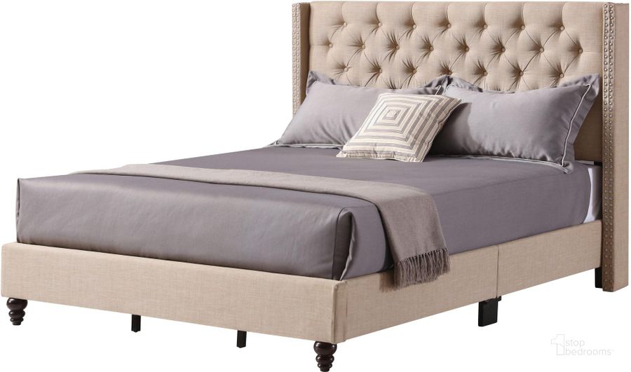 The appearance of Glory Furniture Victa King Size Bed Beige Twill designed by Glory in the modern / contemporary interior design. This beige piece of furniture  was selected by 1StopBedrooms from Victa Collection to add a touch of cosiness and style into your home. Sku: G1903-KB-UP-King Bed. Bed Type: Panel Bed. Material: Wood. Product Type: Panel Bed. Bed Size: King. Image1