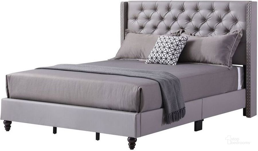 The appearance of G1912 Gray Upholstered Bed (Full) designed by Glory in the transitional interior design. This gray piece of furniture  was selected by 1StopBedrooms from G19 Collection to add a touch of cosiness and style into your home. Sku: G1912-FB-UP-Full Bed. Bed Type: Panel Bed. Material: Faux Leather. Product Type: Panel Bed. Bed Size: Full. Image1