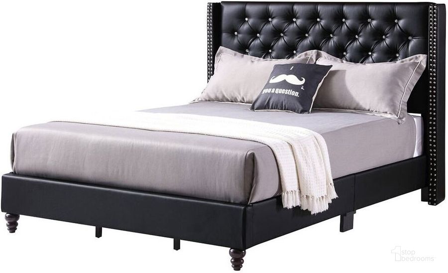 The appearance of G1919 Black Upholstered Bed (Full) designed by Glory in the transitional interior design. This black piece of furniture  was selected by 1StopBedrooms from G19 Collection to add a touch of cosiness and style into your home. Sku: G1919-FB-UP-Full Bed. Bed Type: Panel Bed. Material: Faux Leather. Product Type: Panel Bed. Bed Size: Full. Image1