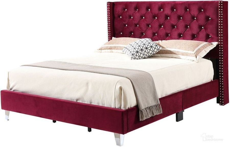 The appearance of G1922 Cherry Upholstered Bed (Full) designed by Glory in the transitional interior design. This cherry piece of furniture  was selected by 1StopBedrooms from G19 Collection to add a touch of cosiness and style into your home. Sku: G1922-FB-UP-Full Bed. Bed Type: Panel Bed. Material: Fabric. Product Type: Panel Bed. Bed Size: Full. Image1