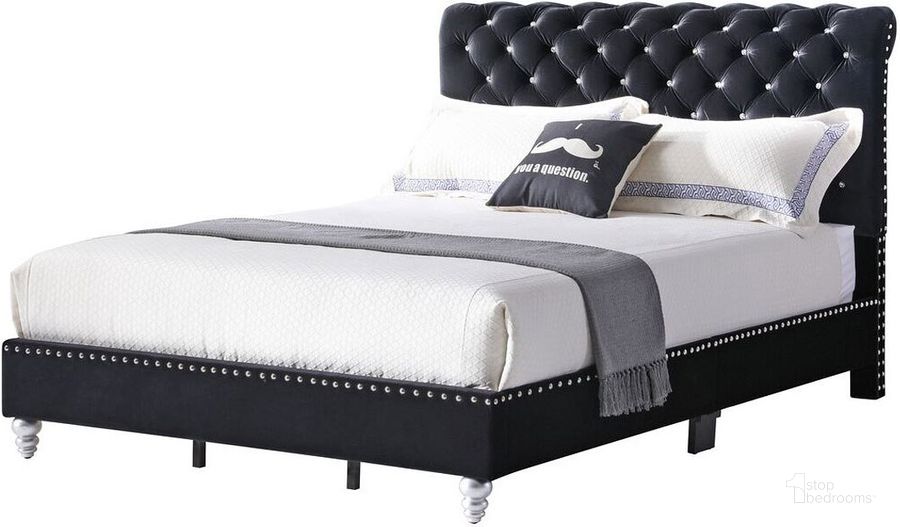 The appearance of G1942 Black Upholstered Bed (Full) designed by Glory in the transitional interior design. This dark gunmetal piece of furniture  was selected by 1StopBedrooms from G19 Collection to add a touch of cosiness and style into your home. Sku: G1942-FB-UP-Full Bed. Bed Type: Panel Bed. Material: Fabric. Product Type: Panel Bed. Bed Size: Full. Image1