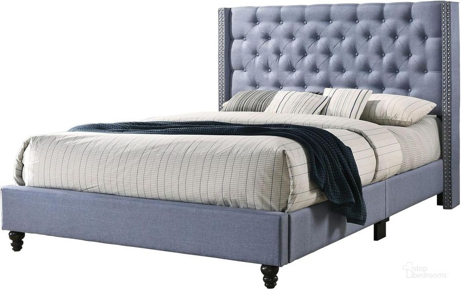 The appearance of Glory Furniture Julie King Size Bed Blue designed by Glory in the traditional interior design. This blue piece of furniture  was selected by 1StopBedrooms from Julie Collection to add a touch of cosiness and style into your home. Sku: G1951-KB-UP-King Bed. Bed Type: Panel Bed. Material: Wood. Product Type: Panel Bed. Bed Size: King. Image1