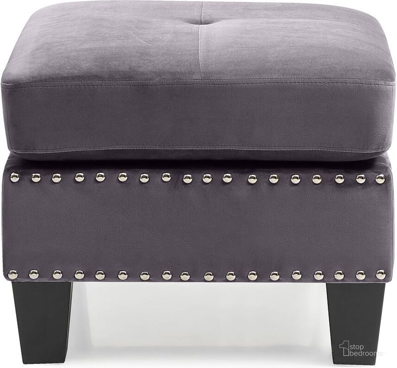 The appearance of Nailer Ottoman (Gray) designed by Glory in the transitional interior design. This gray piece of furniture  was selected by 1StopBedrooms from Nailer Collection to add a touch of cosiness and style into your home. Sku: G310-O-Ottoman. Material: Fabric. Product Type: Ottoman. Image1