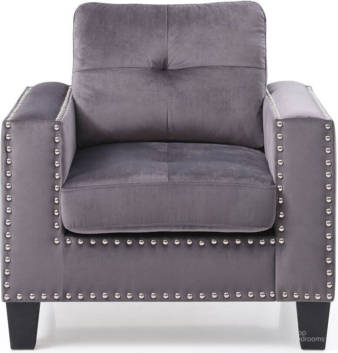 The appearance of Nailer Chair (Gray) designed by Glory in the transitional interior design. This gray piece of furniture  was selected by 1StopBedrooms from Nailer Collection to add a touch of cosiness and style into your home. Sku: G310A-C-Chair. Material: Fabric. Product Type: Living Room Chair. Image1