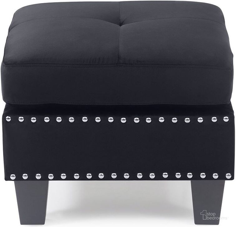 The appearance of Nailer Ottoman (Black) designed by Glory in the transitional interior design. This black piece of furniture  was selected by 1StopBedrooms from Nailer Collection to add a touch of cosiness and style into your home. Sku: G311-O-Ottoman. Material: Fabric. Product Type: Ottoman. Image1