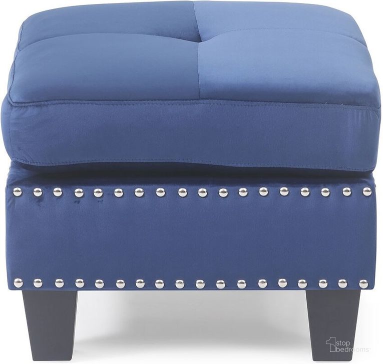 The appearance of Nailer Ottoman (Navy Blue) designed by Glory in the transitional interior design. This navy blue piece of furniture  was selected by 1StopBedrooms from Nailer Collection to add a touch of cosiness and style into your home. Sku: G313-O-Ottoman. Material: Fabric. Product Type: Ottoman. Image1