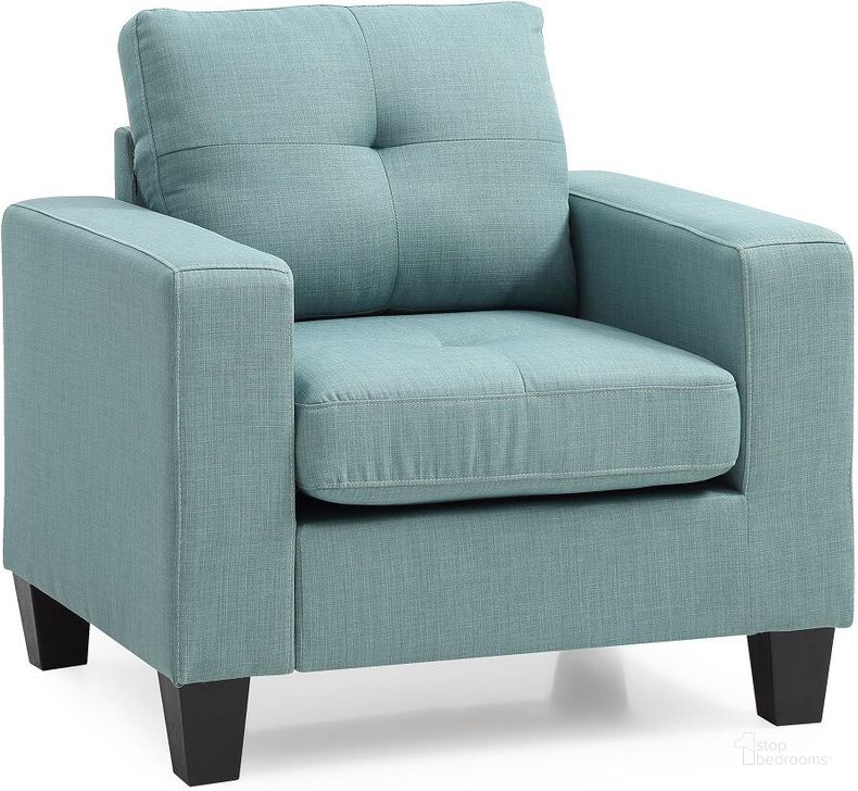 The appearance of Newbury Chair (Teal) designed by Glory in the modern / contemporary interior design. This teal piece of furniture  was selected by 1StopBedrooms from Newbury Collection to add a touch of cosiness and style into your home. Sku: G500A-C-Newbury Club Chair. Material: Fabric. Product Type: Living Room Chair. Image1