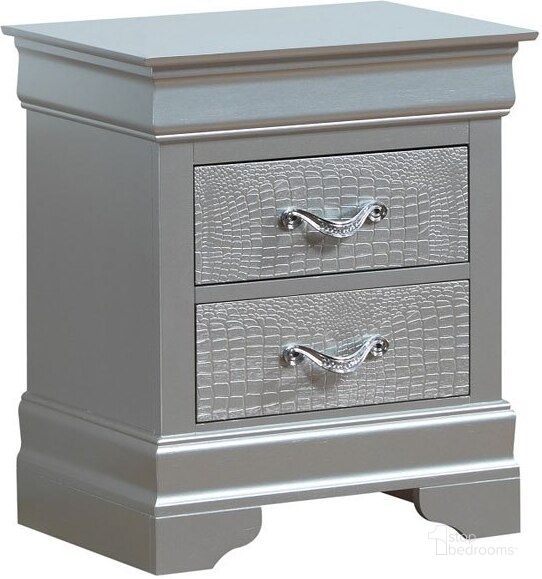 The appearance of G6500 Nightstand designed by Glory in the traditional interior design. This silver piece of furniture  was selected by 1StopBedrooms from G65 Collection to add a touch of cosiness and style into your home. Sku: G6500-N-Nightstand. Material: Wood. Product Type: Nightstand.