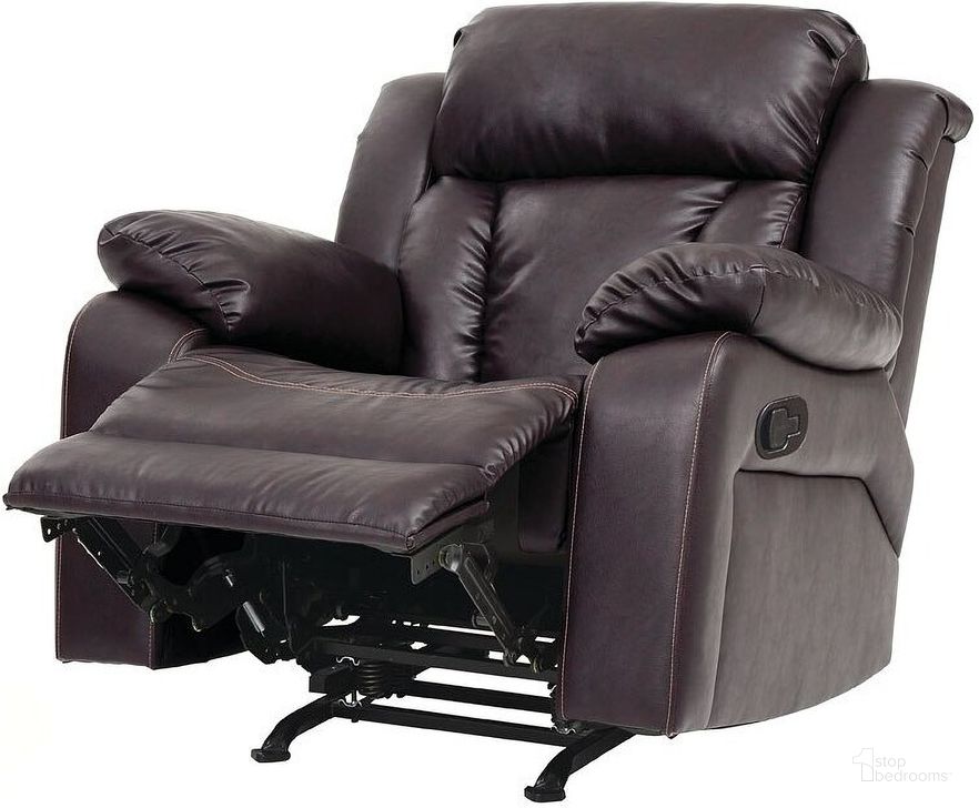The appearance of G686 Rocker Recliner (Brown) designed by Glory in the modern / contemporary interior design. This brown piece of furniture  was selected by 1StopBedrooms from G68 Collection to add a touch of cosiness and style into your home. Sku: G686-RC-Rocker Recliner. Material: Faux Leather. Product Type: Recliners and Rocker. Image1