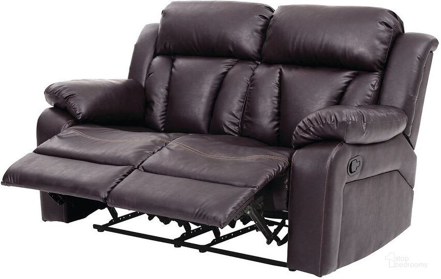 The appearance of G686 Reclining Loveseat (Brown) designed by Glory in the modern / contemporary interior design. This brown piece of furniture  was selected by 1StopBedrooms from G68 Collection to add a touch of cosiness and style into your home. Sku: G686-RL-Reclining Love seat. Material: Faux Leather. Product Type: Reclining Loveseat. Image1