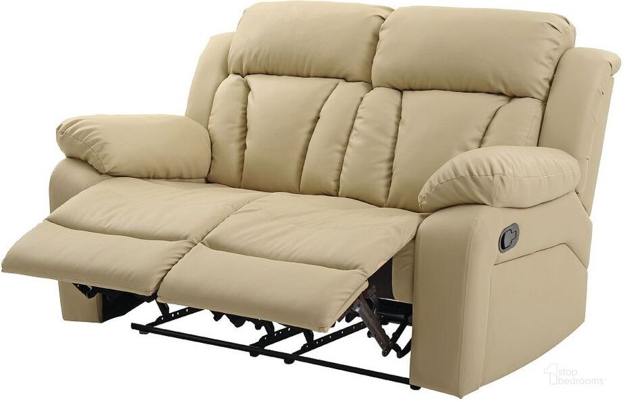 The appearance of G689 Reclining Loveseat (Beige) designed by Glory in the modern / contemporary interior design. This beige piece of furniture  was selected by 1StopBedrooms from G68 Collection to add a touch of cosiness and style into your home. Sku: G689-RL-Reclining Love seat. Material: Faux Leather. Product Type: Reclining Loveseat. Image1