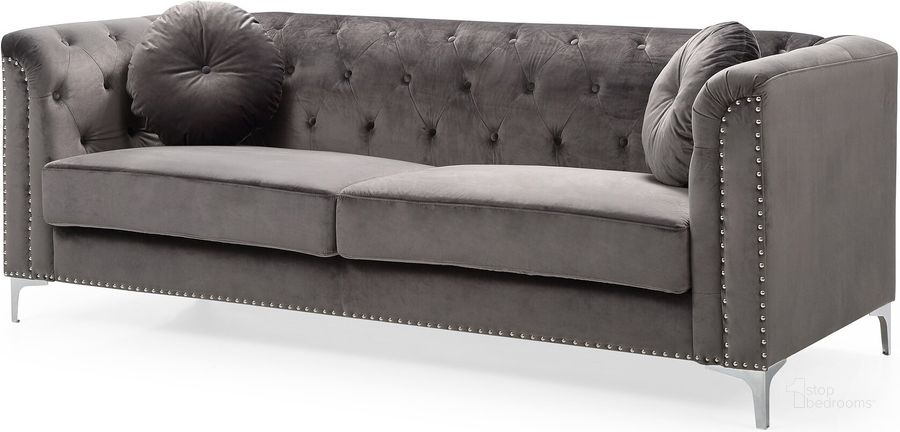 The appearance of Pompano Sofa (Dark Gray) designed by Glory in the transitional interior design. This dark gray piece of furniture  was selected by 1StopBedrooms from Pompano Collection to add a touch of cosiness and style into your home. Sku: G782A-S-BACK, SEAT PANEL SUPPORT, FRONT RAILS, SEAT PANEL,;G782A-S-HARDWARE, ARMS, LEGS, SEAT CUSHION, PILLOW. Material: Fabric. Product Type: Sofa. Image1
