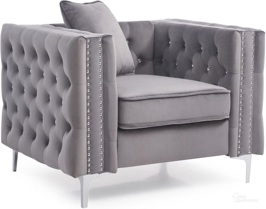 The appearance of Paige Chair (Gray) designed by Glory in the transitional interior design. This gray piece of furniture  was selected by 1StopBedrooms from Paige Collection to add a touch of cosiness and style into your home. Sku: G822A-C-CHAIR BACK, CUSHION, SEAT FRAME, LEG, HARDWARE AND FRONT RAILS;G822A-C-Chair arms. Material: Fabric. Product Type: Living Room Chair. Image1