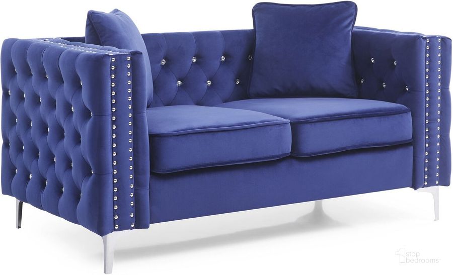 The appearance of Paige Loveseat (Blue) designed by Glory in the transitional interior design. This blue piece of furniture  was selected by 1StopBedrooms from Paige Collection to add a touch of cosiness and style into your home. Sku: G829A-L-BACK, CUSHION, SEAT, LEG, HARDWARE AND FRONT RAILS;G829A-L-Loveseat Arms. Material: Fabric. Product Type: Loveseat. Image1