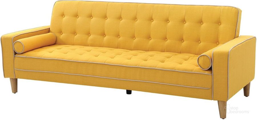 The appearance of G834A Sofa Bed (Yellow) designed by Glory in the transitional interior design. This yellow piece of furniture  was selected by 1StopBedrooms from G83 Collection to add a touch of cosiness and style into your home. Sku: G834A-S-Sofa Bed. Material: Fabric. Product Type: Futon. Image1