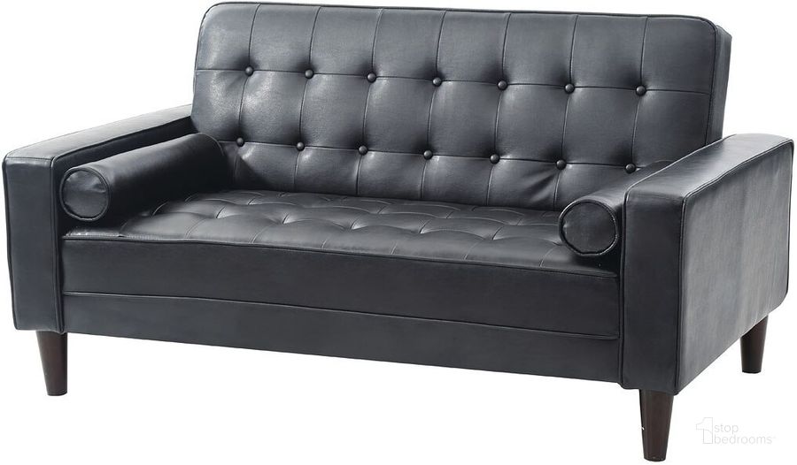 The appearance of G843A Loveseat Bed (Black) designed by Glory in the modern / contemporary interior design. This black piece of furniture  was selected by 1StopBedrooms from G84 Collection to add a touch of cosiness and style into your home. Sku: G843A-L-Loveseat Bed Base;G843A-L-Loveseat Bed Arms. Material: Faux Leather. Product Type: Loveseat. Image1