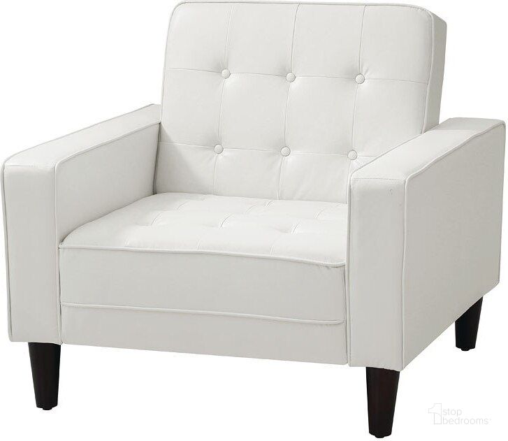The appearance of G847A Chair Bed (White) designed by Glory in the modern / contemporary interior design. This white piece of furniture  was selected by 1StopBedrooms from G84 Collection to add a touch of cosiness and style into your home. Sku: G847A-C-Chair Bed Base;G847A-C-Chair Bed Arms. Material: Faux Leather. Product Type: Living Room Chair. Image1
