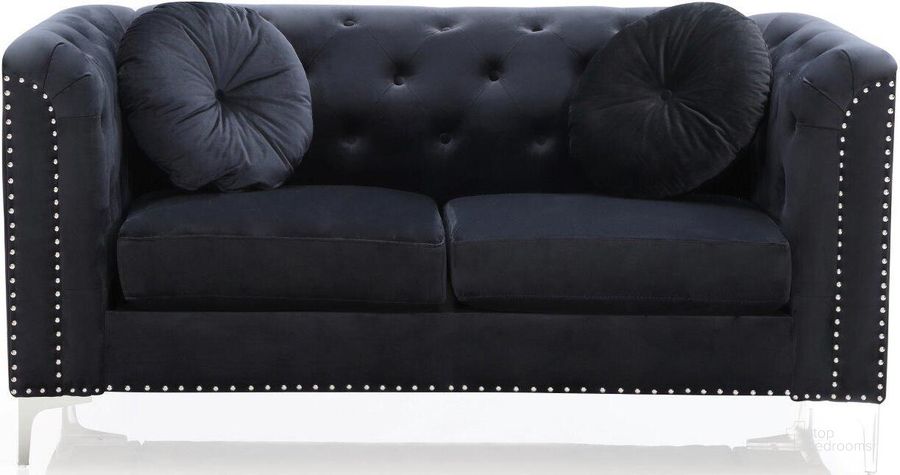 The appearance of Glory Furniture Pompano Loveseat, Black designed by Glory in the transitional interior design. This black piece of furniture  was selected by 1StopBedrooms from Pompano Collection to add a touch of cosiness and style into your home. Sku: G893A-L-BACK REST, SEAT PANEL SUPPORT, FRONT RAILS, SEAT PANEL.;G893A-L-ARMS, LEGS, SEAT CUSHION, PILLOW, HARDWARE. Material: Wood. Product Type: Loveseat. Image1