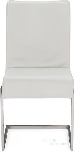 The appearance of Baxton Studio Toulan Modern And Contemporary White Faux Leather Upholstered Stainless Steel Dining Chair (Set Of 2) designed by Baxton Studio in the modern / contemporary interior design. This white piece of furniture  was selected by 1StopBedrooms from Toulan Collection to add a touch of cosiness and style into your home. Sku: GY-180714 White. Product Type: Dining Chair. Material: Stainless Steel. Image1