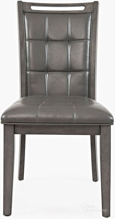 The appearance of Manchester Grey Upholstered Dining Chair designed by Jofran in the transitional interior design. This grey piece of furniture  was selected by 1StopBedrooms from Manchester Collection to add a touch of cosiness and style into your home. Sku: 1872-385KD. Material: Wood. Product Type: Dining Chair.
