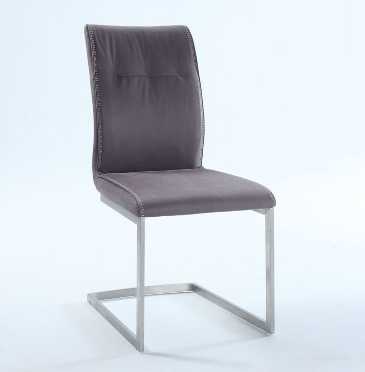 The appearance of Kalinda Side Chair (Set of 2) designed by Chintaly Imports in the modern / contemporary interior design. This grey piece of furniture  was selected by 1StopBedrooms from Kalinda Collection to add a touch of cosiness and style into your home. Sku: KALINDA-SC-GRY. Material: Fabric. Product Type: Side Chair. Image1