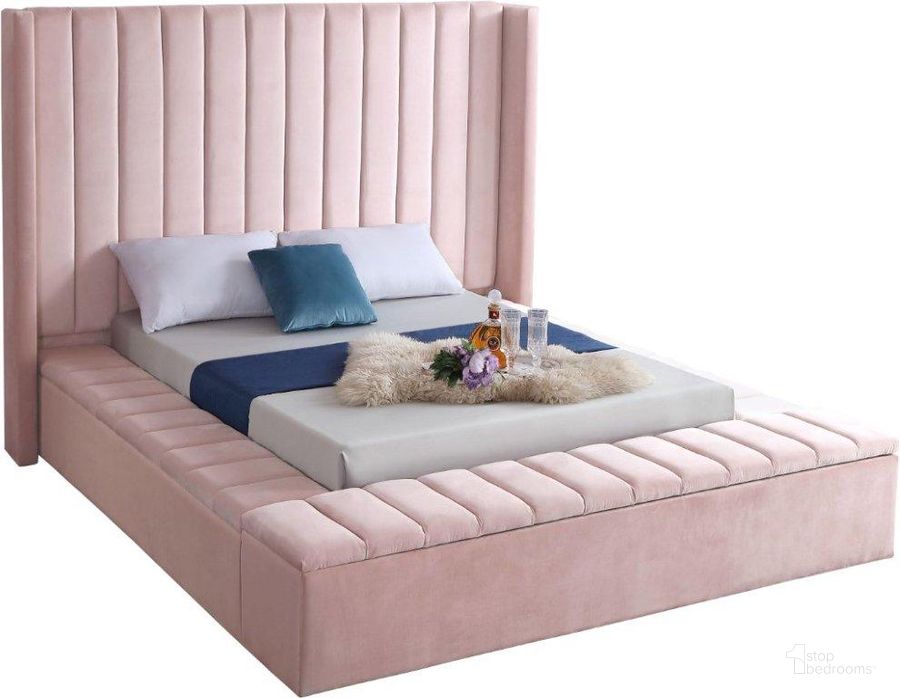 The appearance of Kiki Pink Velvet Full Bed designed by Meridian in the modern / contemporary interior design. This pink velvet piece of furniture  was selected by 1StopBedrooms from Kiki Collection to add a touch of cosiness and style into your home. Sku: KikiPink-F-1;KikiPink-F-2;KikiPink-F-3. Bed Size: Full. Product Type: Kids Bed. Material: Velvet. Image1