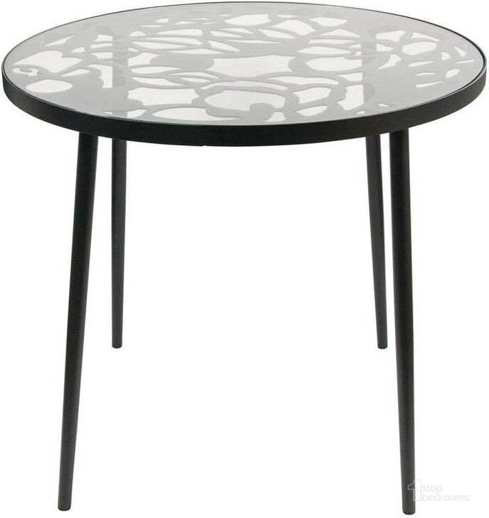 The appearance of LeisureMod Devon Black Tree Dining Table designed by LeisureMod in the modern / contemporary interior design. This black piece of furniture  was selected by 1StopBedrooms from Devon Collection to add a touch of cosiness and style into your home. Sku: DT31BL. Material: Aluminum. Product Type: Outdoor Dining Table. Size: 31.