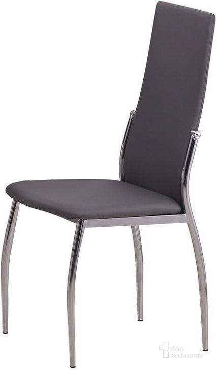 The appearance of Luna Side Chair (Set of 4) designed by Chintaly Imports in the modern / contemporary interior design. This grey piece of furniture  was selected by 1StopBedrooms from Luna Collection to add a touch of cosiness and style into your home. Sku: LUNA-SC-GRY. Material: Faux Leather. Product Type: Side Chair. Image1