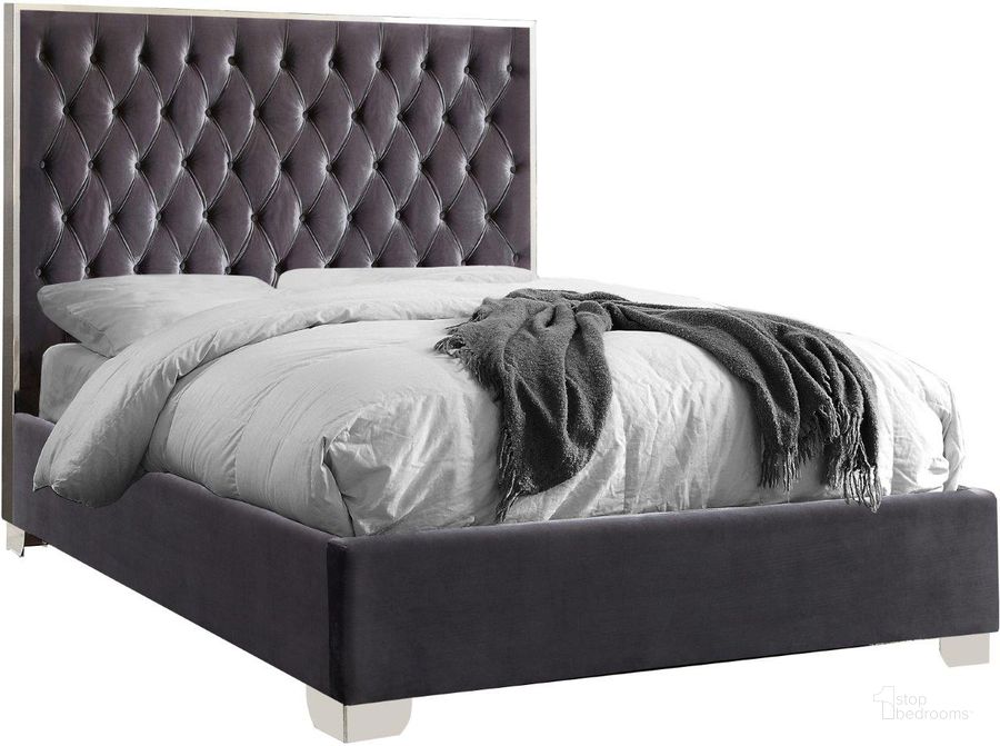 The appearance of Lexi Velvet Full Bed In Grey designed by Meridian in the modern / contemporary interior design. This grey piece of furniture  was selected by 1StopBedrooms from Lexi Collection to add a touch of cosiness and style into your home. Sku: LexiGrey-F-1;LexiGrey-F-2. Product Type: Bed. Bed Size: Full. Material: Velvet. Image1