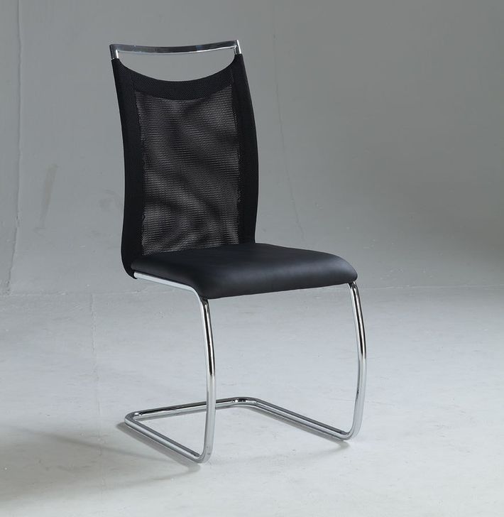 The appearance of Nadine Side Chair (Black) (Set of 2) designed by Chintaly Imports in the modern / contemporary interior design. This black piece of furniture  was selected by 1StopBedrooms from Nadine Collection to add a touch of cosiness and style into your home. Sku: NADINE-SC-BLK. Material: Metal. Product Type: Side Chair.