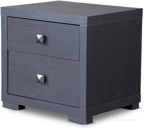 The appearance of Baxton Studio Espresso Silverstone Modern Nightstand designed by Baxton Studio in the modern / contemporary interior design. This dark brown piece of furniture  was selected by 1StopBedrooms from Espresso Collection to add a touch of cosiness and style into your home. Sku: P-2DW-NS. Material: Wood. Product Type: Nightstand. Image1
