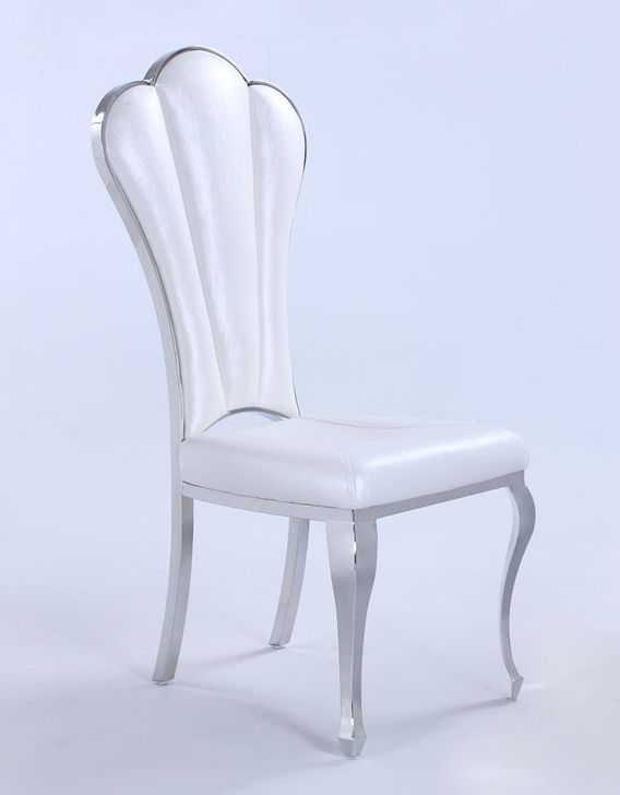 The appearance of Raegan Side Chair (White) (Set of 2) designed by Chintaly Imports in the modern / contemporary interior design. This pearl white piece of furniture  was selected by 1StopBedrooms from Raegan Collection to add a touch of cosiness and style into your home. Sku: RAEGAN-SC-WHT. Material: Faux Leather. Product Type: Side Chair.