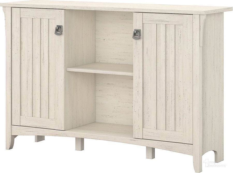 The appearance of Bush Furniture Salinas Storage Cabinet with Doors in Antique White designed by Bush Furniture in the transitional interior design. This antique white piece of furniture  was selected by 1StopBedrooms from Salinas Collection to add a touch of cosiness and style into your home. Sku: SAS147AW-03. Material: Wood. Product Type: Storage Cabinet. Image1