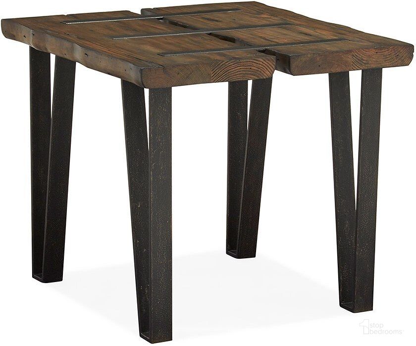 The appearance of Dartmouth Sawmill and Galvanized Steel Rectangular End Table designed by Magnussen in the industrial interior design. This black piece of furniture  was selected by 1StopBedrooms from Dartmouth Collection to add a touch of cosiness and style into your home. Sku: T4904-03. Product Type: End Table. Image1