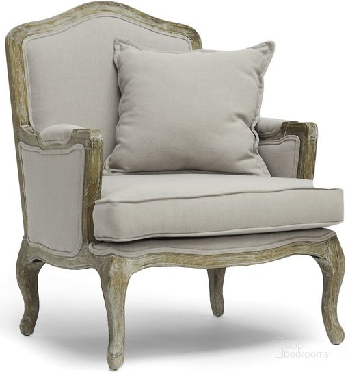 The appearance of Baxton Studio Constanza Classic Antiqued French Accent Chair designed by Baxton Studio in the traditional interior design. This beige piece of furniture  was selected by 1StopBedrooms from Constanza Collection to add a touch of cosiness and style into your home. Sku: TA2256-Beige. Product Type: Accent Chair. Material: Rubberwood. Image1