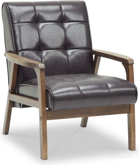 The appearance of Baxton Studio Mid-Century Masterpieces Club Chair-Brown designed by Baxton Studio in the modern / contemporary interior design. This brown piece of furniture  was selected by 1StopBedrooms from Mid Century Collection to add a touch of cosiness and style into your home. Sku: TOGO CC-109-541. Material: Wood. Product Type: Living Room Chair. Image1