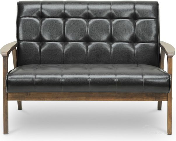 The appearance of Baxton Studio Mid-Century Masterpieces Loveseat-Brown designed by Baxton Studio in the modern / contemporary interior design. This brown piece of furniture  was selected by 1StopBedrooms from Mid Century Collection to add a touch of cosiness and style into your home. Sku: TOGO LS-109-541. Material: Wood. Product Type: Loveseat. Image1