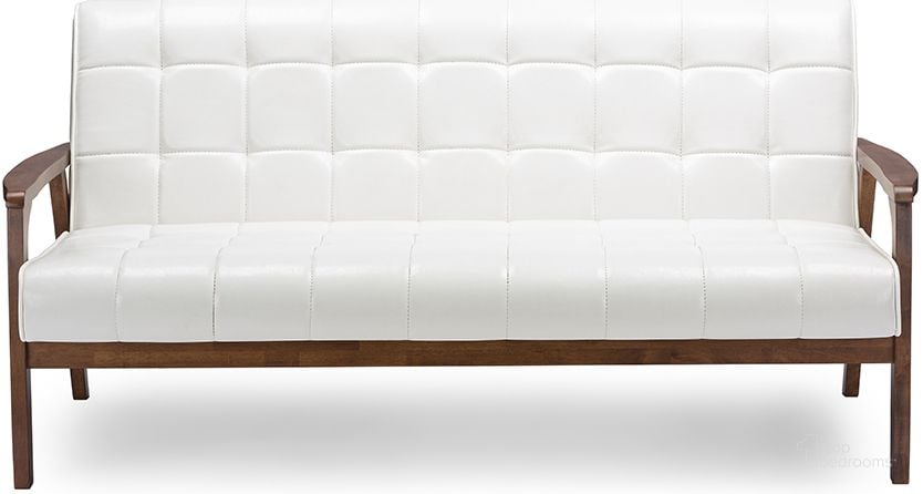 The appearance of Baxton Studio Baxton Studio Mid-Century Masterpieces Sofa - White designed by Baxton Studio in the modern / contemporary interior design. This white piece of furniture  was selected by 1StopBedrooms from Mid Century Collection to add a touch of cosiness and style into your home. Sku: TOGO SF-109-545. Material: Wood. Product Type: Sofa. Image1