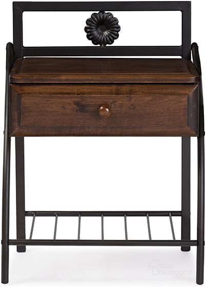 The appearance of Baxton Studio Jevenci Vintage Industrial Black Finished Metal Nightstand designed by Baxton Studio in the rustic / southwestern interior design. This black piece of furniture  was selected by 1StopBedrooms from Jevenci Collection to add a touch of cosiness and style into your home. Sku: TS7001-Black. Material: Metal. Product Type: Nightstand. Image1