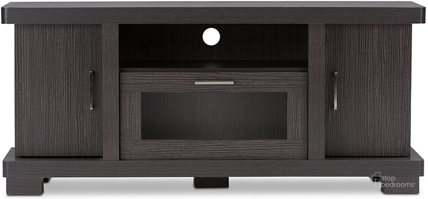 The appearance of Baxton Studio Viveka 47-Inch Greyish Dark Brown Wood TV Cabinet with 2 Doors designed by Baxton Studio in the modern / contemporary interior design. This dark brown piece of furniture  was selected by 1StopBedrooms from Viveka Collection to add a touch of cosiness and style into your home. Sku: TV838074-Embosse. Material: Wood. Product Type: TV Stands and TV Console. Image1