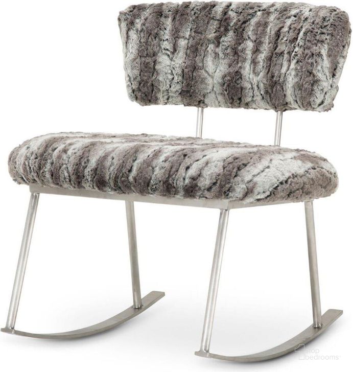 The appearance of A La Carte Brushed Silver Rocker Chair KIA-BC834-MND-814 designed by AICO in the modern / contemporary interior design. This gray piece of furniture  was selected by 1StopBedrooms from A La Carte Collection to add a touch of cosiness and style into your home. Sku: KIA-PBBC834-MND-814. Material: Wood. Product Type: Chair.