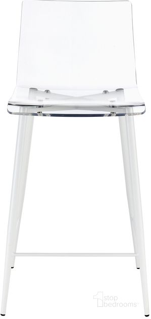 The appearance of A La Carte Counter Stool Set of 2 In Clear Acrylic designed by Progressive Furniture in the transitional interior design. This clear acrylic piece of furniture  was selected by 1StopBedrooms from A La Carte Collection to add a touch of cosiness and style into your home. Sku: A626-43W. Product Type: Barstool. Material: Acrylic. Image1