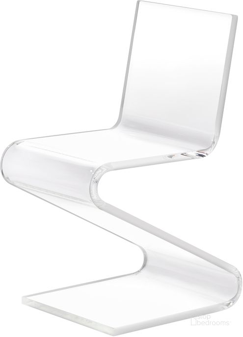 The appearance of A La Carte Z Chair In Clear Acrylic designed by Progressive Furniture in the transitional interior design. This clear acrylic piece of furniture  was selected by 1StopBedrooms from A La Carte Collection to add a touch of cosiness and style into your home. Sku: A623-41. Product Type: Accent Chair. Material: Acrylic. Image1